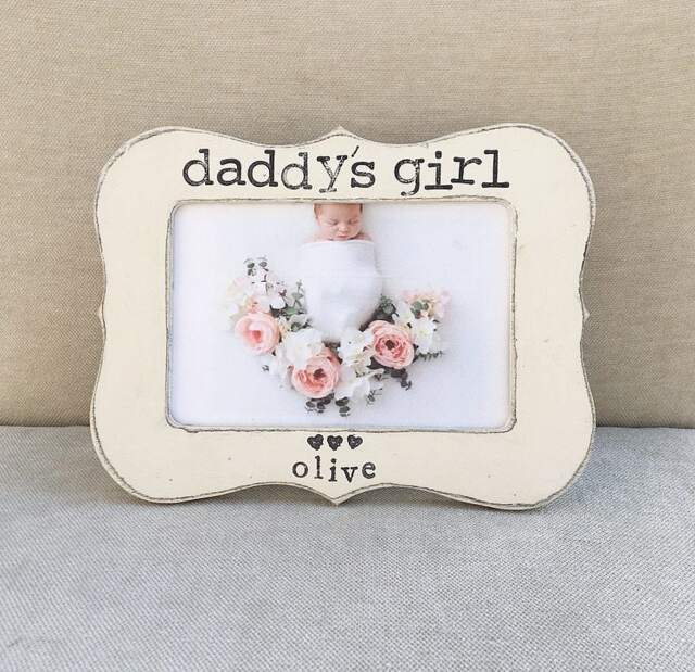 Personalized Picture Frame - Daddy's Girl Gift Hand Stamped 4x6 Photo - image 1