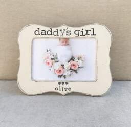 Personalized Picture Frame - Daddy's Girl Gift Hand Stamped 4x6 Photo - thumbnail 1