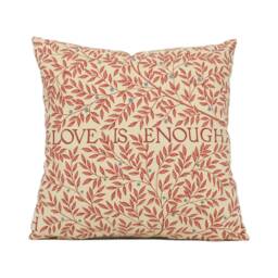 William Morris - Love Is Enough Brick/Manilla Classic English Design Cushion Cover Handmade Throw Pillow Designer Home D??cor - thumbnail 2