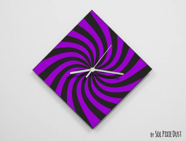 Purple Retro Optical Illusion Wall Clock - image 1