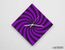 Purple Retro Optical Illusion Wall Clock