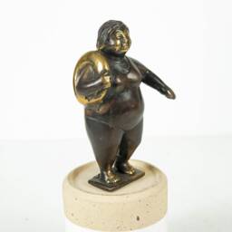 Bronze Woman With Swim Ring Sculpture, Body Positivity Figurine, Statue, Swimming, Interior Decor, Room D??cor, Gift For Mother - thumbnail 3