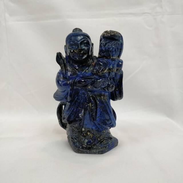 Lapis Lazuli Gemstone Buddha, Chinese Lord Buddha, Buddha Figurine, Goodluck Home Decoration Showpiece Idol, Spiritual Gifts - image 1