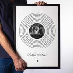 Fathers Day Gift, Custom Lyrics Print, Personalised Print For Dad, Vinyl Record Photo Favorite Song, Daddy Or Grandpa Cp - thumbnail 3