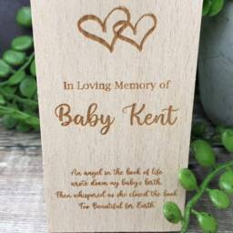 Personalised Engraved Wooden Memorial Tealight Holder Pillar Block With Hearts - Candle, I Love You in Loving Memory Candle - thumbnail 3