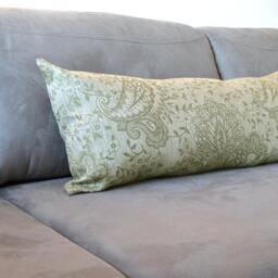 Long Linen Lumbar Olive Green Throw Pillow Cover Linen Case Damask Decorative Bench Bolster Sofa Shams - thumbnail 4