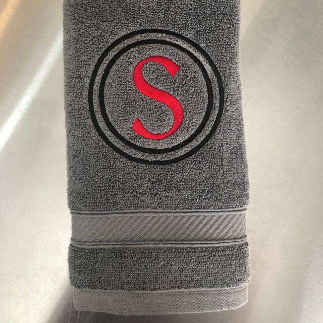 Monogrammed Cotton Bath Towel Custom Embroidered Initial - image 1