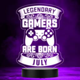 Video Gaming Legendary Gamers Birthday July Personalised Gift Rgb Night Light - Bedroom Lamp