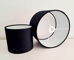 Black Velvet Drum Lampshade Table/Floor Lamp Or Pendant Fitting