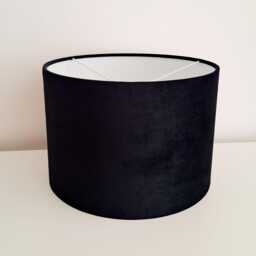 Black Velvet Drum Lampshade Table/Floor Lamp Or Pendant Fitting - thumbnail 2
