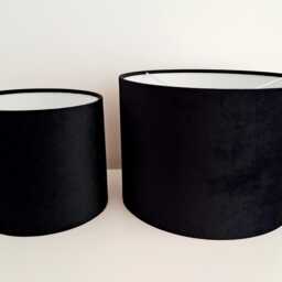 Black Velvet Drum Lampshade Table/Floor Lamp Or Pendant Fitting - thumbnail 3