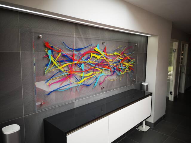 Large Colourful Abstract Wall Art, Original Acrylic Painting, Modern Decor, Handmade Statement Artwork, Living Room Art - image 1