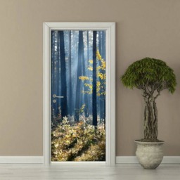 Forest Door Sticker, Wallpaper, Nature Wall Mural, Living Room Bedroom Home Decor, Decor Mural