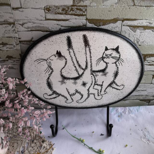 Wooden Hanger Wall Decor Picture Cat Mothers Day Home Decor Handmade Gift Christmas Key Rack Wood Art Birthday Gift - image 1