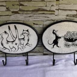 Wooden Hanger Wall Decor Picture Cat Mothers Day Home Decor Handmade Gift Christmas Key Rack Wood Art Birthday Gift - thumbnail 3
