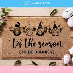 Tis The Season To Be Drunky - Funny Gnome Doormat Seasonal Door Mat Gifts Beverage Drinks Gnomes - thumbnail 1
