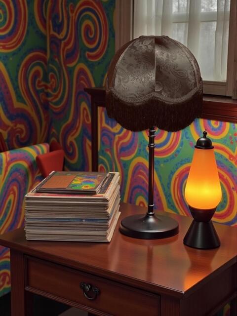 Black Paisley Fabric Lampshade With Fringe Handmade in The UK For Table & Floor Standard Lamp Shades, Ceiling Lights - image 1