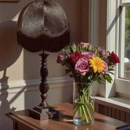 Black Paisley Fabric Lampshade With Fringe Handmade in The UK For Table & Floor Standard Lamp Shades, Ceiling Lights - thumbnail 2