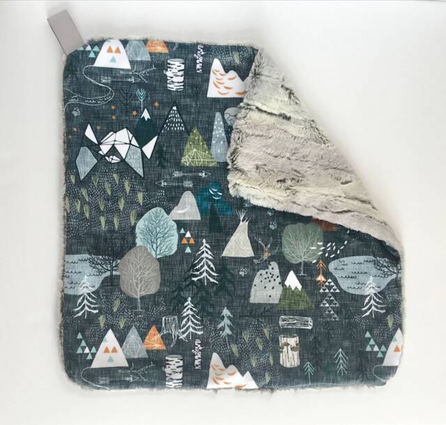 Adventure Blankie, Awaits Blanket, Lovey, Security New Baby Gift, Minky Boy Max Lovey - image 1