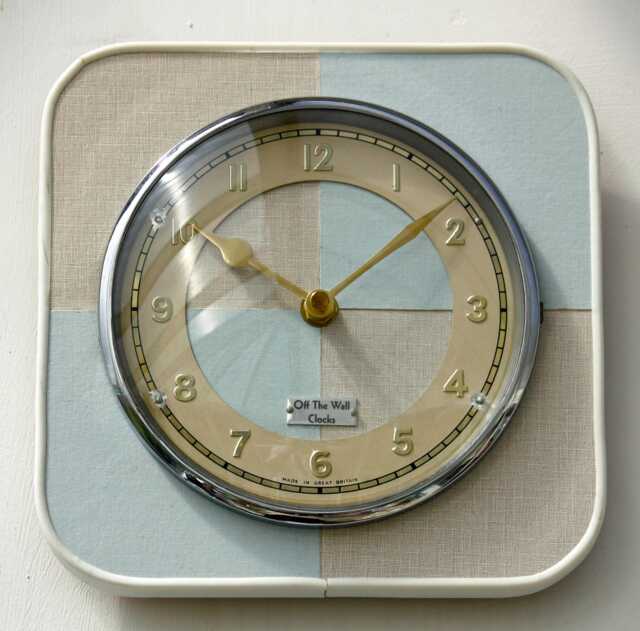 Mid Century Style Wall Clock - New 21cm Blue Shabby Chic Handmade Vintage French Gift Off The Clocks - image 1