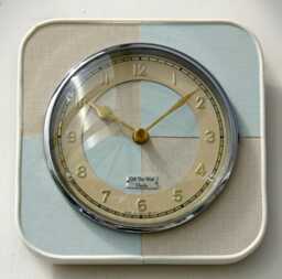Mid Century Style Wall Clock - New 21cm Blue Shabby Chic Handmade Vintage French Gift Off The Clocks - thumbnail 1