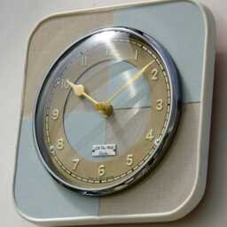 Mid Century Style Wall Clock - New 21cm Blue Shabby Chic Handmade Vintage French Gift Off The Clocks - thumbnail 2
