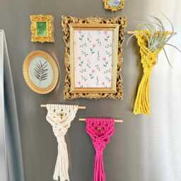 Macrame Air Plant Magnet - Braided Hanger Display Holder Decor Spring Boho Kitchen Mother's Day Gift - thumbnail 3