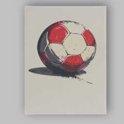 Vintage Red White Football Graphic Illustration Canvas Wall Art Print Decor Picture Ready To Hang