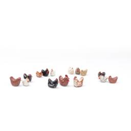 Tiny Ceramic Chicken Sculpture Miniature Fairy Garden Decor - thumbnail 1