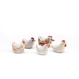 Tiny Ceramic Chicken Sculpture Miniature Fairy Garden Decor - thumbnail 3