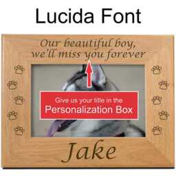 Personalized Dog Memorial Frame, Diy Custom Quote Pet Loss Gift, Engraved Wood Picture Display, Design Your Own Text Remembrance Tribute - thumbnail 3