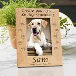 Personalized Dog Memorial Frame, Diy Custom Quote Pet Loss Gift, Engraved Wood Picture Display, Design Your Own Text Remembrance Tribute - thumbnail 2