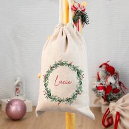 Merry Christmas Santa Sack, Kids Present Gift Bag, Personalized Bag, Santa Stocking Drawstring Bag, Christmas Sack, First - thumbnail 4