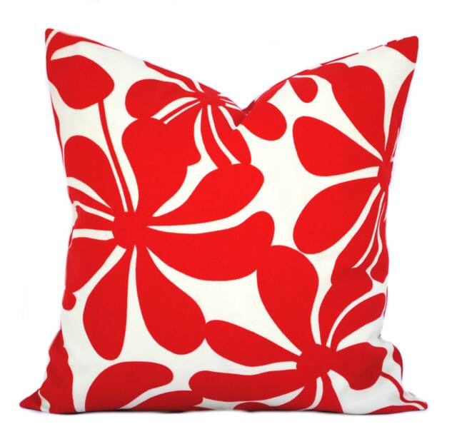 One Premier Prints Indoor/Outdoor Red Floral Pillow Covers, Different Sizes Available, Cushion, Decorative Pillow, Throw Pillow - image 1