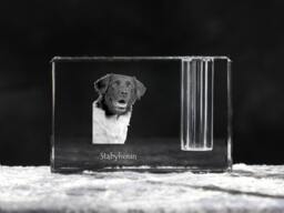 stabyhoun , Crystal Pen Holder With Dog, Souvenir, Decoration, Limited Edition, Collection - thumbnail 1