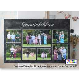 Grandchildren Personalised Grandparents 7 Picture Photo Collage Framed Canvas Print Mum Dad Parents Grandad Nana Christmas Birthday Gift - thumbnail 2