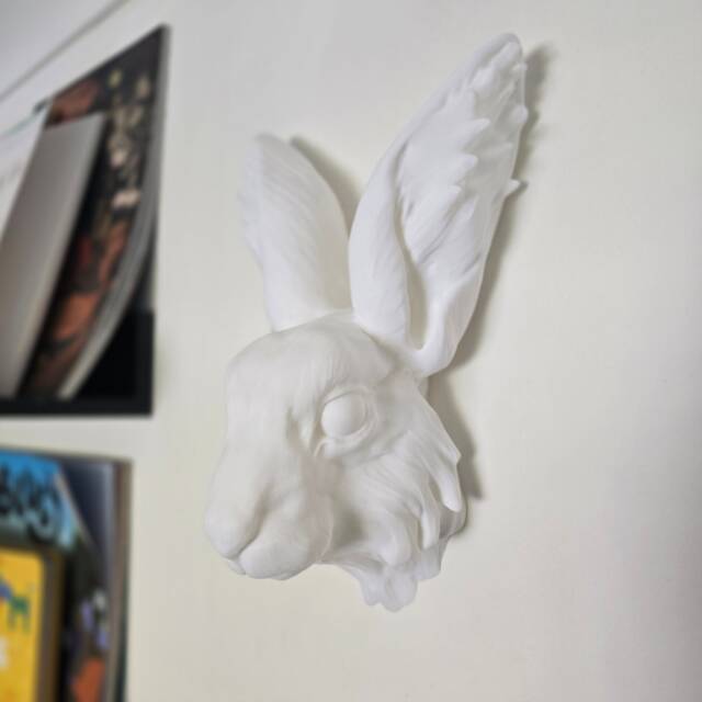 Hare Wall Mount - Animal Art Home Decor 3D Printed - image 1