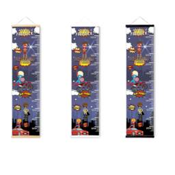 Personalised Height/ Growth Chart - Superhero Theme Beautiful Nursery & Bedroom Wall Decor Printed On A Luxury Fabric Ideal Keepsake - thumbnail 3