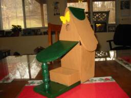 Rustic A-Frame Birdhouse, Sealed Cedar, Bird Feeder Under Porch, Butterfly Decor, Green Roof - thumbnail 1