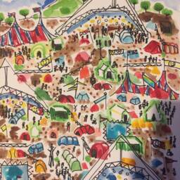 Glastonbury Print Velvet Cushion Cover Funky Abstract Art Gift - thumbnail 3