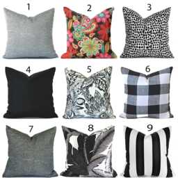 Outdoor Pillow Cover With Zippers, Easy To Use & Washable, Sades Of Black & Gray - thumbnail 1
