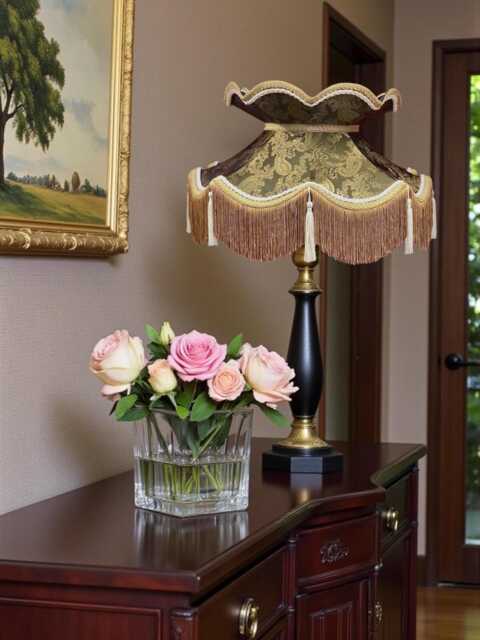 Dark Bronze Paisley Print Fabric Lampshade Handmade in The UK For Table & Floor Standard Lamp Shades, Ceiling Lights - image 1