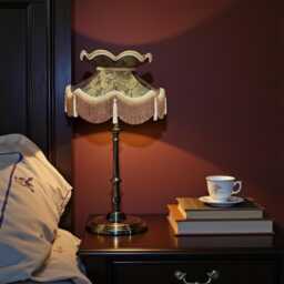 Dark Bronze Paisley Print Fabric Lampshade Handmade in The UK For Table & Floor Standard Lamp Shades, Ceiling Lights - thumbnail 3