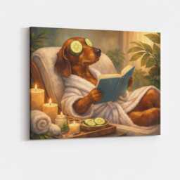 Funny Dog Cucumber Canvas Wall Art Self Care Girly Aesthetic Cute Pet Print Quirky Humour Decor Bedroom Bathroom Hanging Gift For Her