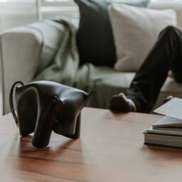 Leather Ox - Short Horns Design Object Handmade From Vegetable Tanned Italian Leather