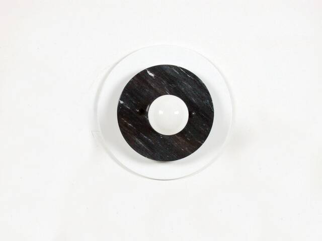 Black Marble Modern Wall Sconce - White Flush Mount Minimalist Bathroom Light - image 1