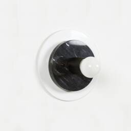 Black Marble Modern Wall Sconce - White Flush Mount Minimalist Bathroom Light - thumbnail 4