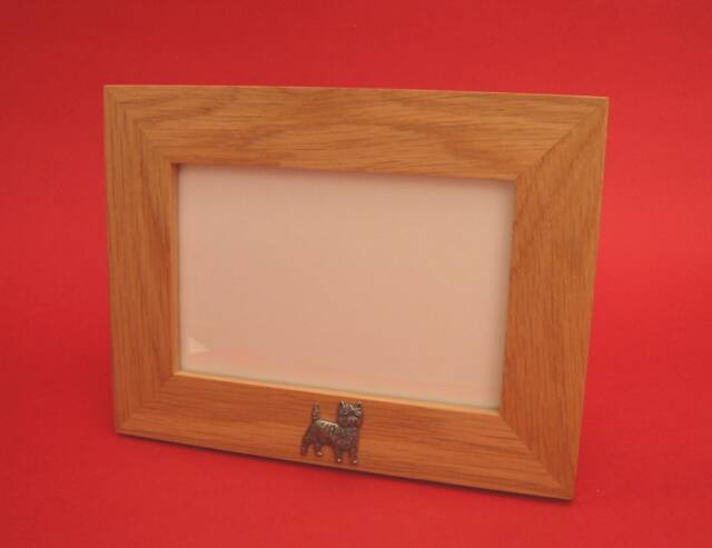 "Cairn Terrier Landscape Real Oak Picture Frame 4"" X 6" - image 1