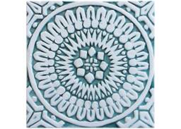 Handmade Moroccan Ceramic Tile Aqua Wall Art - 20cm/7.9 - thumbnail 1