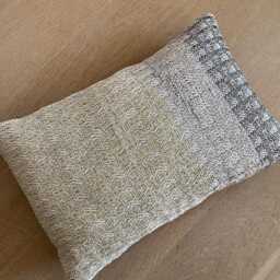 Handwoven Cushion - Luxury Decorative Pillow Off White, Brown, Grey, Sage Green - thumbnail 2